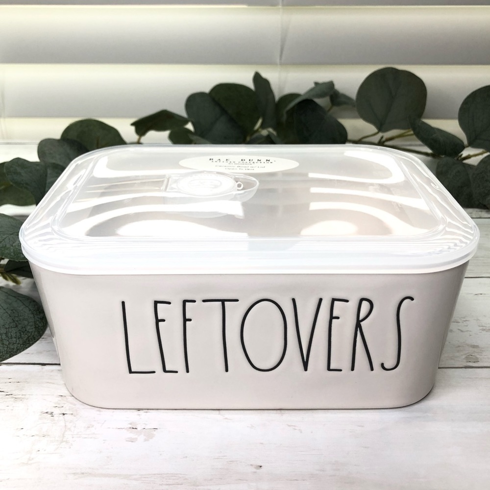Rae Dunn LEFTOVERS Ceramic Bowl With Lid